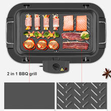 220v 2 in 1Electric BBQ Grill 2000W Household Barbecue Machine Grill Electric Hotplate Smokeless Grilled Meat Pan Electric Grill 2024 - buy cheap