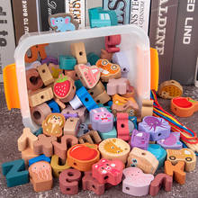 Wooden Montessori Early Education Building Blocks Beaded Toys DIY Material Box School Art Educational Toys for Boys Girls Gift 2024 - buy cheap