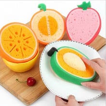 Creative Fruit Thick Sponge Cloth Strong Decontamination Washing Cloth Washing Towel Non Stick Oil Sponge Kitchen items BH024 2024 - buy cheap