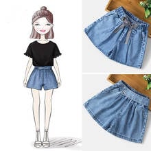 New Summer Kids Short Denim Shorts For Girls Fashion Short Girl Princess Beauty Jeans Children Pants For Teenagers Blue Clothing 2024 - buy cheap