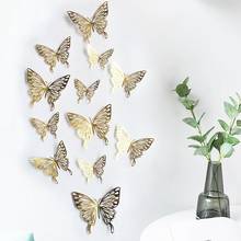 Pegatinas de mariposa 3D para pared, calcomanías artísticas para decoración del hogar, fiesta, boda, tienda de exhibición, 12 unids/lote 2024 - compra barato