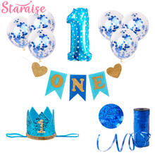 Staraise First Birthday Boy Party Decor 1st Birthday Party Decor for Kids 1 Year 1 Birthday Boy Decorations Baby Shower 2024 - buy cheap