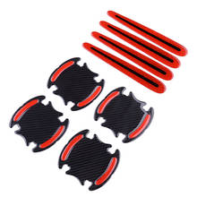 Universal 8Pcs 3D Red Anti Scratch Strips Car Door Handle & Bowl Protective Film Reflective Sticker 2024 - buy cheap