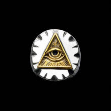Wholesale Punk Popular Personality Ring Masonic Triangle Eyes Devil Eyes Men's Alloy Ring Fashion Jewelry Party Gift OSR445 2024 - buy cheap