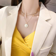 Colares macios de ouro femininos, com pingentes de pérola, multicamadas, estilo boêmio, para mulheres, moda 2020 2024 - compre barato