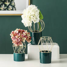Mini vaso de ferro com estrutura nórdica, vaso de flores de metal dourado, decoração para escritório e mesa, plantas, vaso de flores, decoração para casa 2024 - compre barato