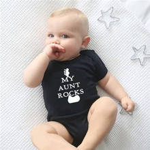 My Aunt Rocks Funny Newborn Baby Bodysuit Summer Short Sleeve Baby Boy Girl Body Suit Rompers Infant Oneises Outfits Clothes 2024 - buy cheap