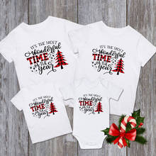 1 Pcs 2020 Christmas Family Matching Clothes It's The Most Wonderful Time of The Year Baby Romper Kids T-shirt Mom and Dad Tees 2024 - buy cheap
