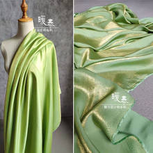 Mercerized algodão cetim de seda tecido verde ouro gradiente diy decoração kungfu terno pijamas camisa cheongsam vestido designer tecido 2024 - compre barato
