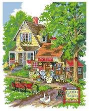MM cross stitch kits  Counted Cross Stitch Kit Antique Charm Shop House for Sale dim 13608 2024 - buy cheap
