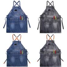 Chef Apron Adjustable Barista Apron with Pockets Kitchen Cooking Baking Aprons Dropshipping 2024 - buy cheap