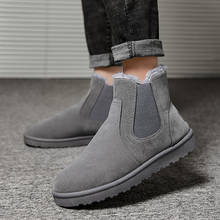 Botas de nieve cálidas para hombre, botines informales a la moda, para exteriores, color gris y negro, invierno, 2021 2024 - compra barato