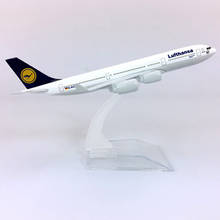 1/400 Air German Lufthansa airplane airbus A340-300 model with base alloy aircraft plane collectible display toy 16CM model show 2024 - buy cheap