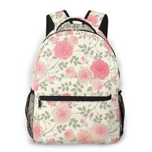 Mochila escolar de viaje para estudiantes con flores rosadas, mochilas informales para mujer 2024 - compra barato