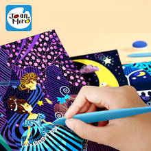 JoanMiro-Juego de tarjetas de papel para niños de más de 2 años, imagen colorida hecha a mano, tamaño grande, pintura educativa, juguete para enseñar, regalo 2024 - compra barato