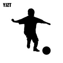 YJZT 12.5CM*14.6CM Football Player Soccer Boy Creative Stickers Car Accessories Decorative Car Styling Decal C31-0069 2024 - buy cheap