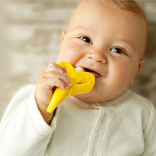 Безопасный Прорезыватель для малышей, игрушки для малышей, без БФА, банан, Прорезыватель для зубов, Силиконовая зубная щетка, уход за зубами, бисер для кормления, подарок для младенцев 2024 - купить недорого