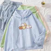 Cat Harajuku Kawaii Anime Hoodie Girl Winter Korean Clothes Sweatshirts Women Cute Casual Aesthetic Warm Moletom Feminino 2024 - buy cheap