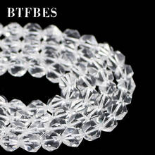 BTFBES Natural Faceted 8MM White Crystal Beads Clear Loose Spacer beads For Jewelry Making DIY Necklace Bracelet Accessories 15" 2024 - buy cheap
