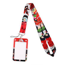 JF339 Anime Couple Red Lanyard Car Keychain ID Card Passport Gym Cell Phone Badge Children Key Ring Holder Jewelry Gifts 2024 - buy cheap