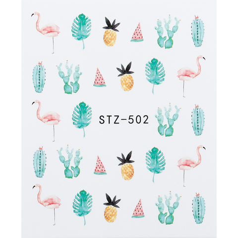 1 лист наклейки для ногтей s переводная наклейка мультфильм Фламинго милые животные дизайн ногтей слайдер Маникюр украшение 2022 - купить недорого