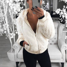 Short Style Faux Lamb Fur Hooded Jacket Coat Women Winter Autumn Thick Warm Soft Fluffy Zipper Parka Outerwear With Pockets 2024 - buy cheap