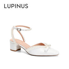 LUPINUS 2022 New Summer Women Sandals Fashion Pearl Decoration Women High Heel Ankle Straps Women Shoe For Wedding/Party/Dress 2024 - buy cheap