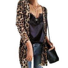 2019 New Fashion Women's Leopard Print Cardigan Long Sleeve Open Stitch Coat Jacket Long Sleeve Tops 2024 - buy cheap