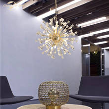 Nordic lustres de cristal iluminação pós-moderna metal dandelion pingente redondo pendurado lâmpada quarto sala estar luzes da cozinha 2024 - compre barato