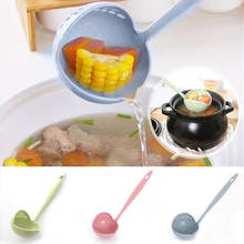 Cuchara de sopa de mango largo 2 en 1, colador de cocina para el hogar, cuchara de plástico, vajilla 2024 - compra barato