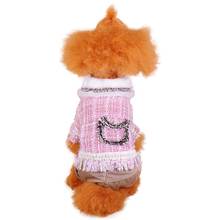 Princess Dog Cat Winter Dress Pants Sets  Jacket Pet Puppy Hoodie Warm Clothes Apperal 6 SIzes 2 Colours 2024 - buy cheap