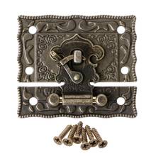 55mmx47mm Vintage Style Latch Wooden Box Hasp Pad Chest Lock Bronze Tone Antique 2024 - buy cheap