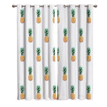 Cortinas com estampa de abacaxi de frutas, cortinas de sala de estar, janela grande, decoração de quarto, cortina de janela de quarto infantil, tratamento de janela 2024 - compre barato