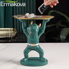 Ermakova Resin Bull Figurine Storage Decoration Animal Ox Statue Key Food Storage Container Home Desktop Office Decoration Gift 2024 - buy cheap