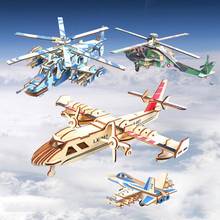 Wooden Aircraft Plane Model DIY Self Assembly Jigsaw Puzzle Kids Educational Toy 2024 - buy cheap