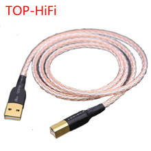 TOP-HiFi 8xtwist 7N OCC, Cable USB plateado, DAC A-B OCC, USB 2,0 Digital plateado, tipo A B, Cable de Audio macho 2024 - compra barato