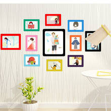 Moldura de fotos magnética colorida 11.8*16cm, de parede, para pendurar fotos, ornamento de arte, exibição de fotos da família, decoração de casa 2024 - compre barato