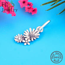 FC Jewelry-abalorio de plata 925 auténtica para mujer, pulsera colgante con diseño de margaritas y flores, para Primavera, 2020 2024 - compra barato