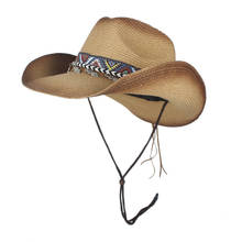 Bohemian Tassel Women Hollow Western Cowboy Hat Lady Summer Straw Sombrero Hombre Beach Cowgirl Jazz Sun Hat Wind Rope 2024 - buy cheap