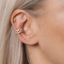 4 colors round birthstone cz minimalist small huggie hoop earring minimal delicate 925 sterling silver multi piercing earrings 2024 - buy cheap