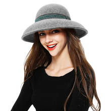 Spring Female Fedoras Hat Women French Retro Wool Ethnic Wind Decorative Band Cap Ladies Church Party Elegant Fashion Hats H7241 2024 - buy cheap