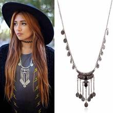 Gros Collier Femme 2020 Gypsy Ethnic Turkish Jewelry Bohemian Vintage Tassel Coin Long Necklace Sweater Chain Maxi Necklace 2024 - buy cheap