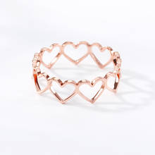Выдолбленные кольца для мужчин и женщин в форме сердца из нержавеющей стали геометрическое кольцо Anillos Mujer Love Jewelry аксессуары подарок на день рождения 2024 - купить недорого