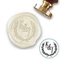 Initials with Olive branch Wedding Wax Seal Stamp / Custom Wax Seal Kit/Custom Seal Stamp/Invitation seal stamp 2024 - buy cheap