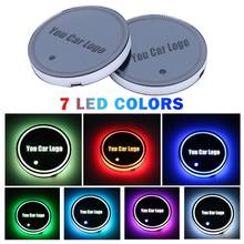 50% HOT SALES!!! Round Car Logo Rechargeable LED Light Cup Mat Pad Coasters Auto Interior Decor 2024 - buy cheap