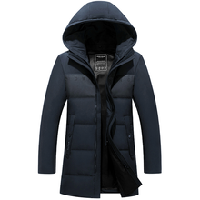 2019 высокое качество Теплая мужская зимняя куртка ветрозащитная Повседневная Верхняя одежда толстое пальто средней длины Мужская парка 2024 - купить недорого