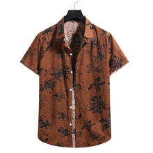 Vintage Floral Hawaiian Aloha Shirt Men Chemise Homme 2022 Summer New Short Sleeve Beach Shirts Men Streetwear Casual Clothing 2022 - buy cheap