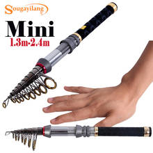 Sougayilang Telescopic Fishing Rod 1.3-2.4m Mini Carbon Fiber Spinning Rod Portable Outdoor Sport Fishing Poles Tackle 2024 - buy cheap