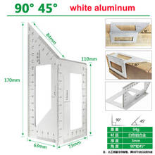 Aluminum alloy stainless steel multi-function T-shaped combination square 90 degree woodworking right angle 45 degree marking 2024 - buy cheap