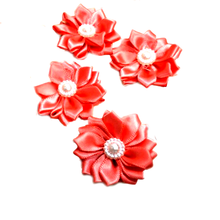 HL 20pcs 35mm watermelon color ribbon pearl flower handmade wedding decorations garment sewing appliques DIY accessories A114 2024 - buy cheap